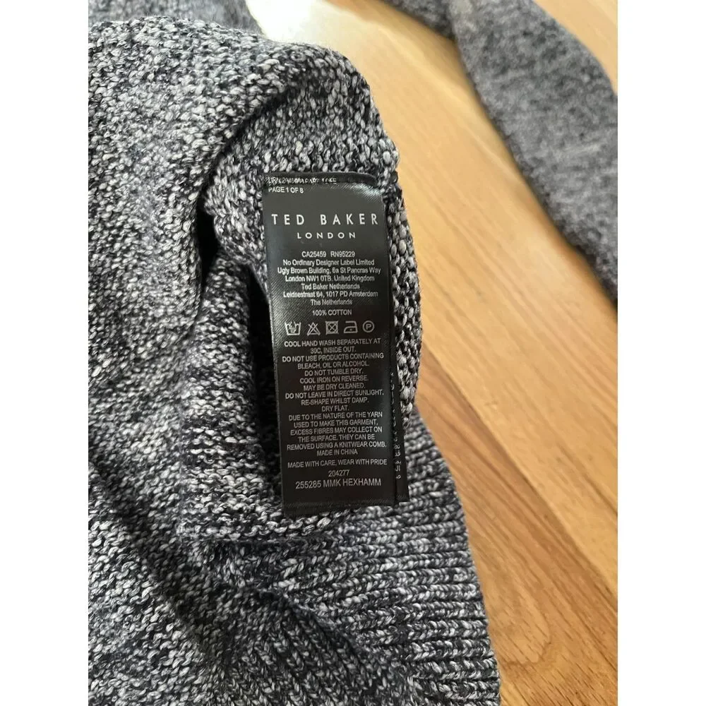 Ted‎ Baker London MMK HexHamm Cotton Sweater in Marbled Gray